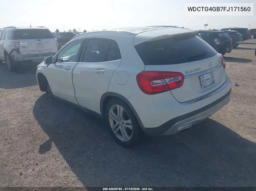 2015 Mercedes-Benz Gla 250 4Matic VIN: WDCTG4GB7FJ171560 Lot: 45550765