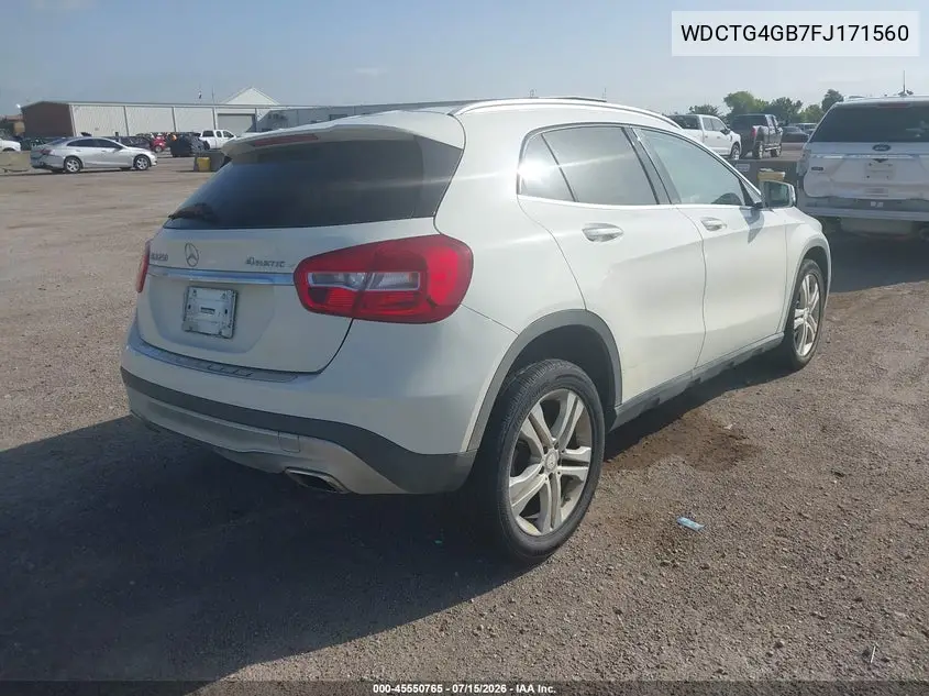 2015 Mercedes-Benz Gla 250 4Matic VIN: WDCTG4GB7FJ171560 Lot: 45550765