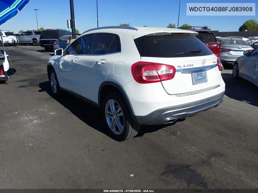 2015 Mercedes-Benz Gla 250 4Matic VIN: WDCTG4GB8FJ083908 Lot: 45566276