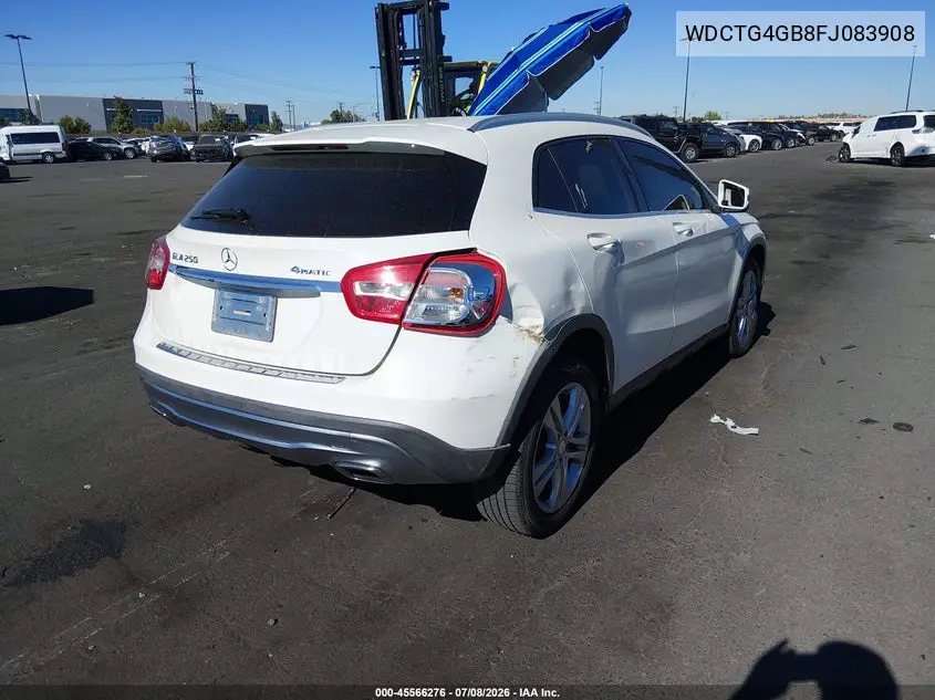 2015 Mercedes-Benz Gla 250 4Matic VIN: WDCTG4GB8FJ083908 Lot: 45566276