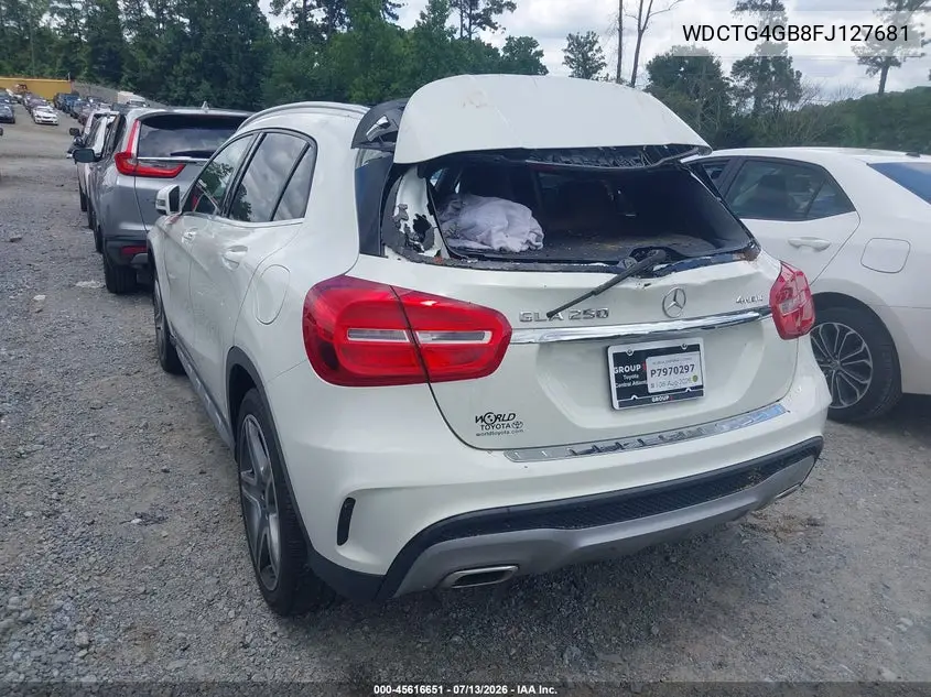 2015 Mercedes-Benz Gla 250 4Matic VIN: WDCTG4GB8FJ127681 Lot: 45616651