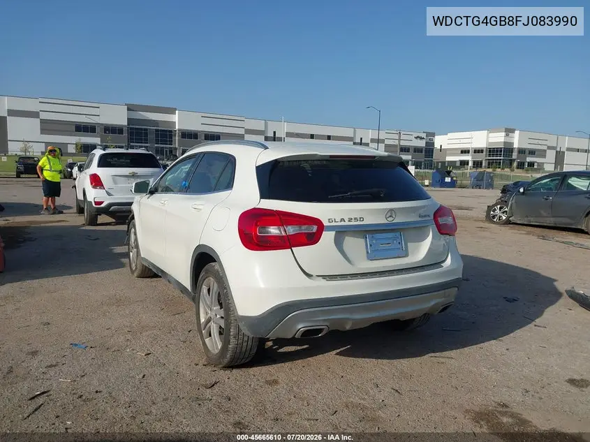 2015 Mercedes-Benz Gla 250 4Matic VIN: WDCTG4GB8FJ083990 Lot: 45665610