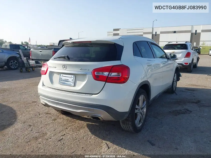 2015 Mercedes-Benz Gla 250 4Matic VIN: WDCTG4GB8FJ083990 Lot: 45665610