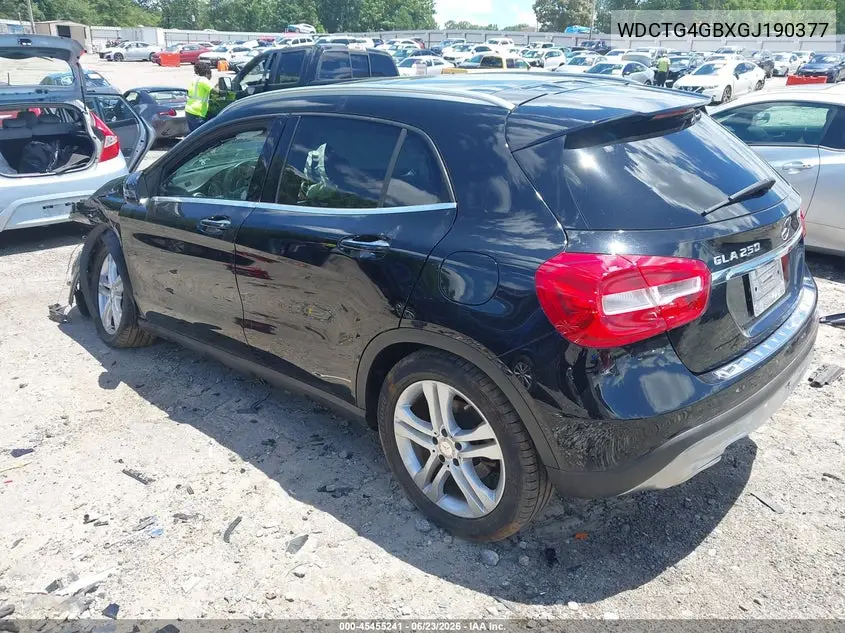 2016 Mercedes-Benz Gla 250 4Matic VIN: WDCTG4GBXGJ190377 Lot: 45455241