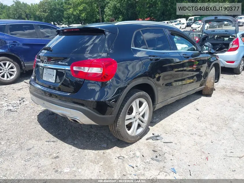 2016 Mercedes-Benz Gla 250 4Matic VIN: WDCTG4GBXGJ190377 Lot: 45455241