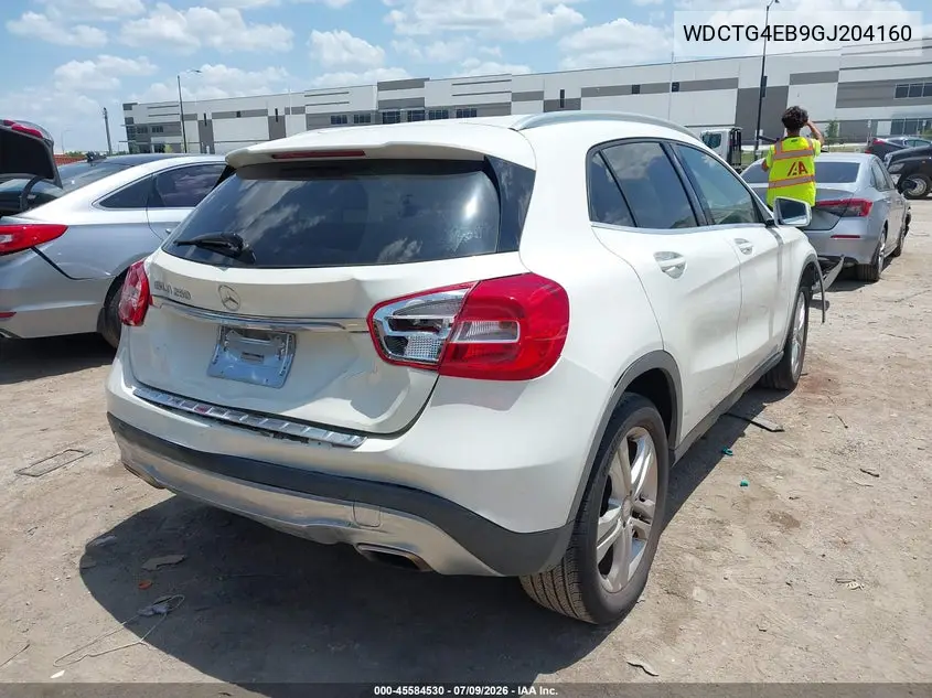 2016 Mercedes-Benz Gla 250 VIN: WDCTG4EB9GJ204160 Lot: 45584530