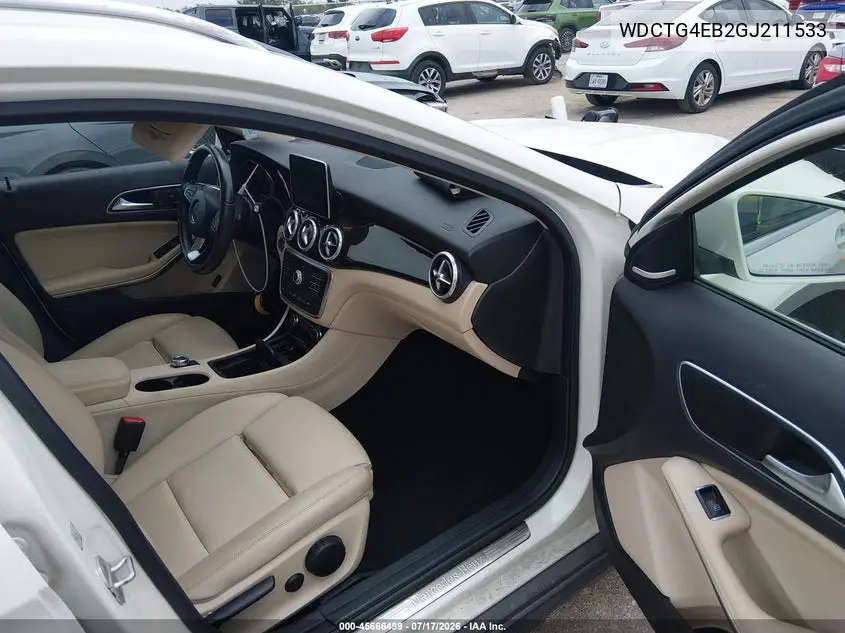 2016 Mercedes-Benz Gla 250 VIN: WDCTG4EB2GJ211533 Lot: 45666499
