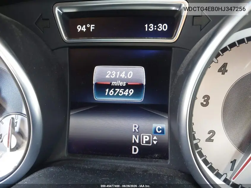 2017 Mercedes-Benz Gla 250 VIN: WDCTG4EB0HJ347256 Lot: 45477488