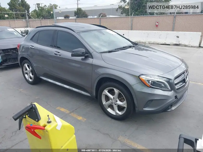 2017 Mercedes-Benz Gla 250 VIN: WDCTG4EB7HJ285984 Lot: 45673811