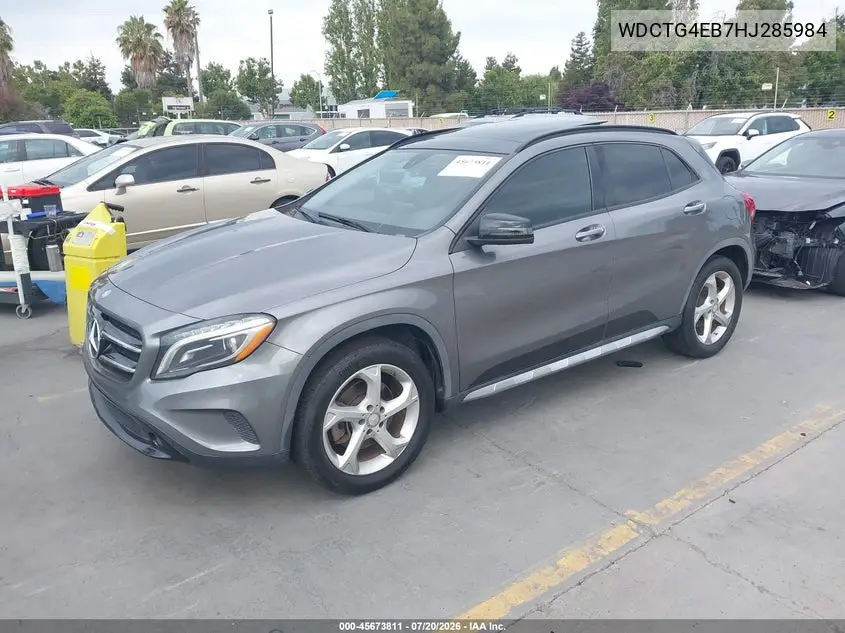 2017 Mercedes-Benz Gla 250 VIN: WDCTG4EB7HJ285984 Lot: 45673811