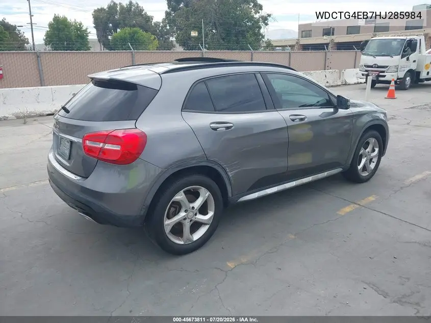 2017 Mercedes-Benz Gla 250 VIN: WDCTG4EB7HJ285984 Lot: 45673811