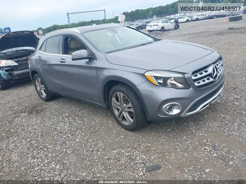 2018 Mercedes-Benz Gla 250 4Matic VIN: WDCTG4GB2JJ458507 Lot: 45339025