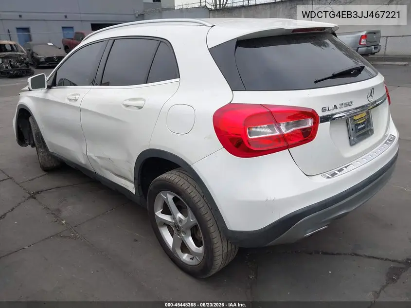 2018 Mercedes-Benz Gla 250 VIN: WDCTG4EB3JJ467221 Lot: 45448368
