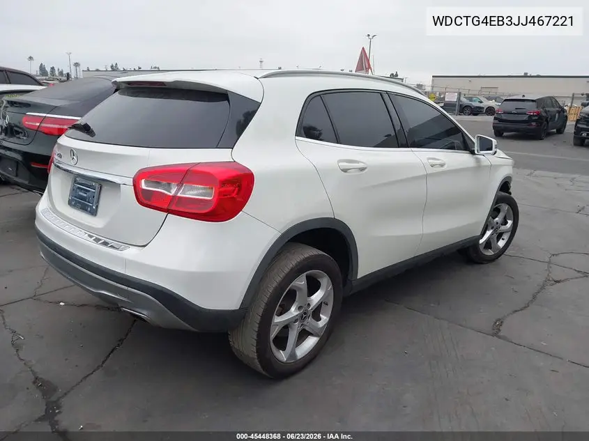 2018 Mercedes-Benz Gla 250 VIN: WDCTG4EB3JJ467221 Lot: 45448368