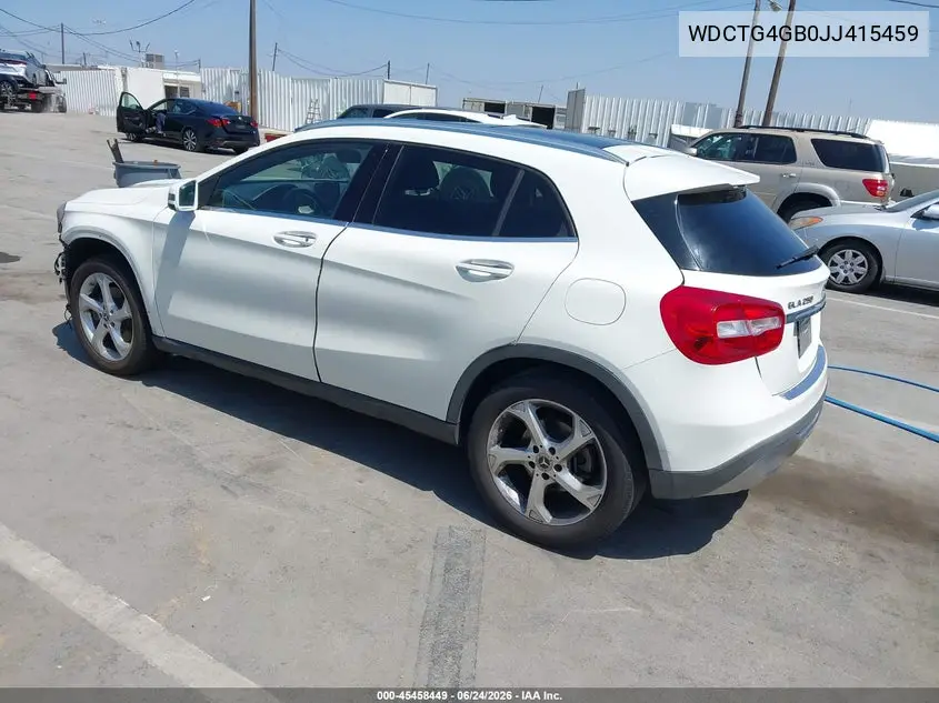 2018 Mercedes-Benz Gla 250 4Matic VIN: WDCTG4GB0JJ415459 Lot: 45458449