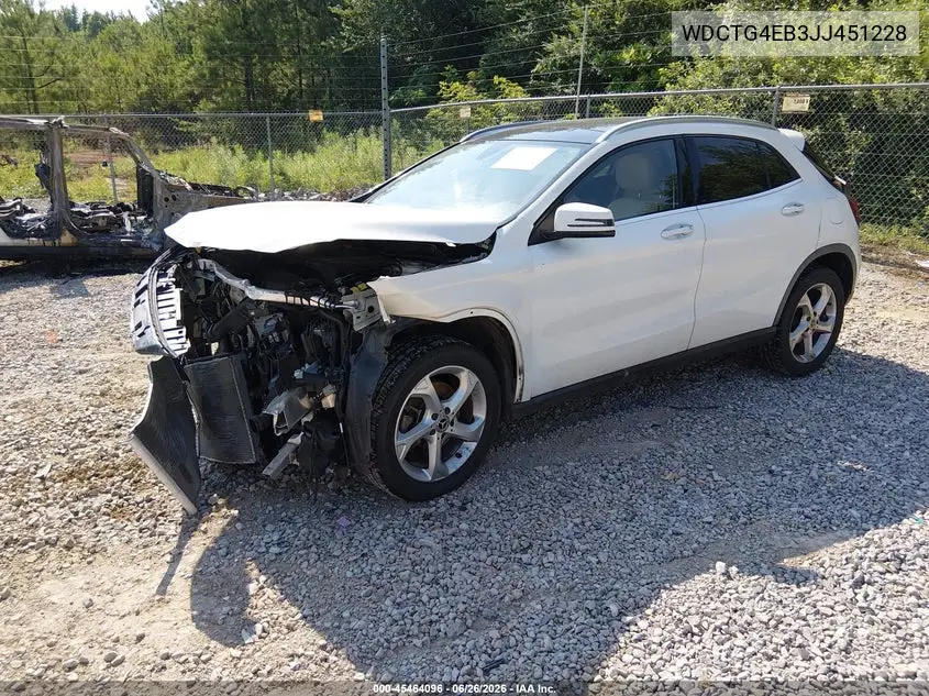 2018 Mercedes-Benz Gla 250 VIN: WDCTG4EB3JJ451228 Lot: 45464096