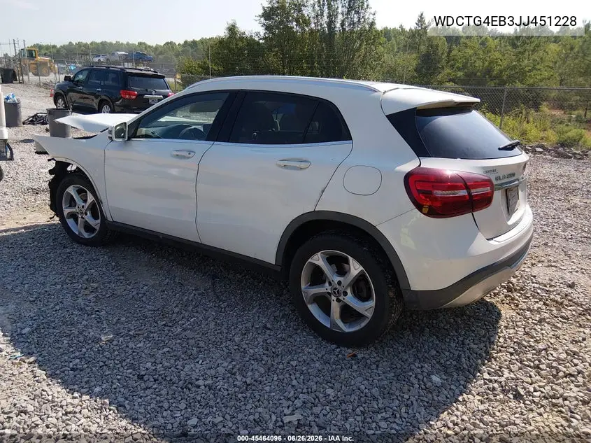 2018 Mercedes-Benz Gla 250 VIN: WDCTG4EB3JJ451228 Lot: 45464096