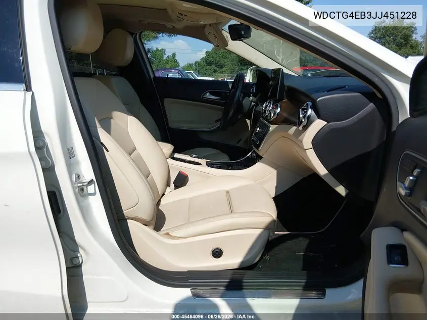 2018 Mercedes-Benz Gla 250 VIN: WDCTG4EB3JJ451228 Lot: 45464096