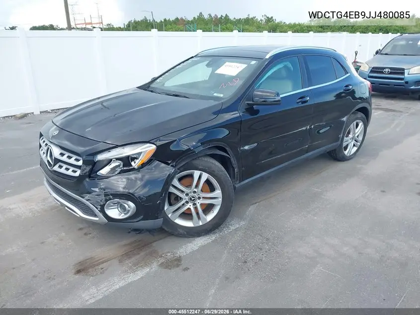 2018 Mercedes-Benz Gla 250 VIN: WDCTG4EB9JJ480085 Lot: 45512247