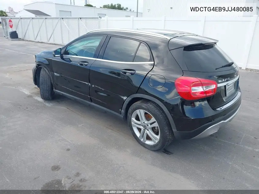 2018 Mercedes-Benz Gla 250 VIN: WDCTG4EB9JJ480085 Lot: 45512247