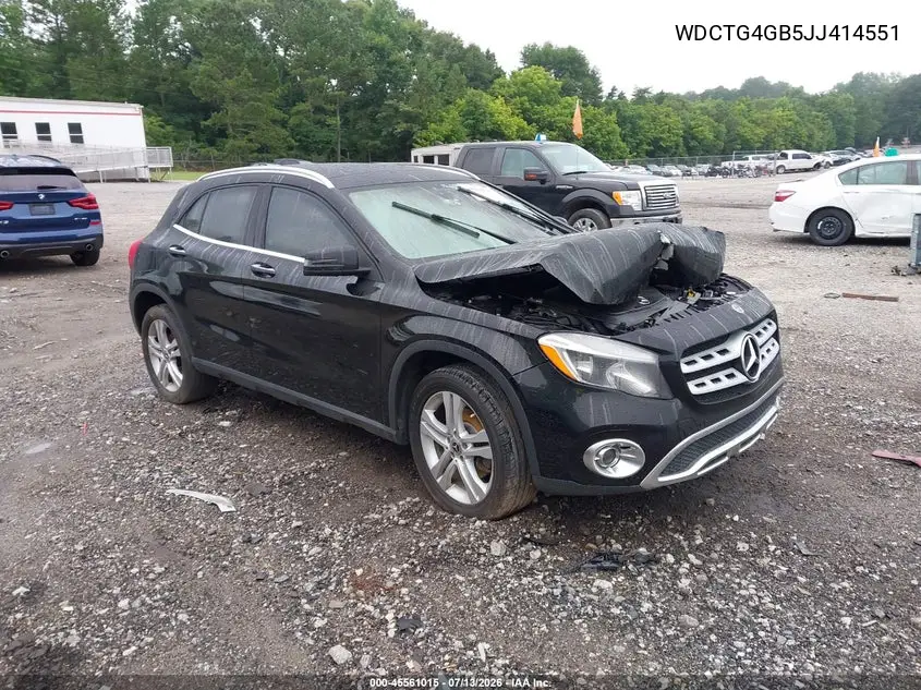 2018 Mercedes-Benz Gla 250 4Matic VIN: WDCTG4GB5JJ414551 Lot: 45561015