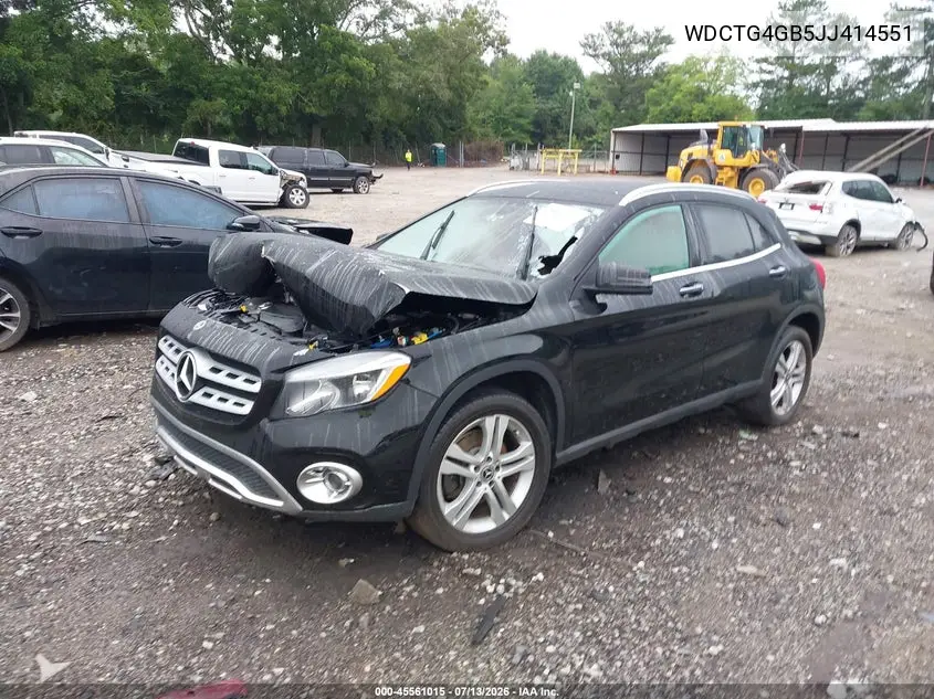 2018 Mercedes-Benz Gla 250 4Matic VIN: WDCTG4GB5JJ414551 Lot: 45561015