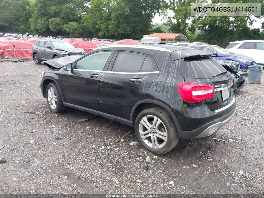 2018 Mercedes-Benz Gla 250 4Matic VIN: WDCTG4GB5JJ414551 Lot: 45561015