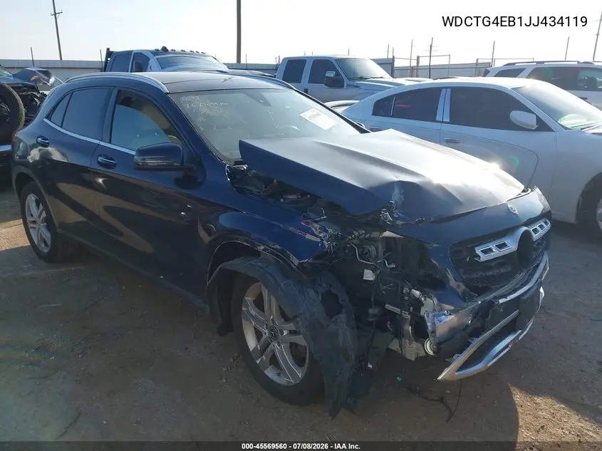 2018 Mercedes-Benz Gla 250 VIN: WDCTG4EB1JJ434119 Lot: 45569560