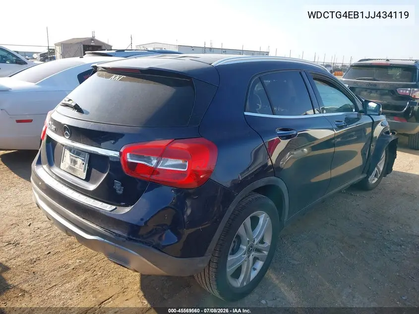 2018 Mercedes-Benz Gla 250 VIN: WDCTG4EB1JJ434119 Lot: 45569560