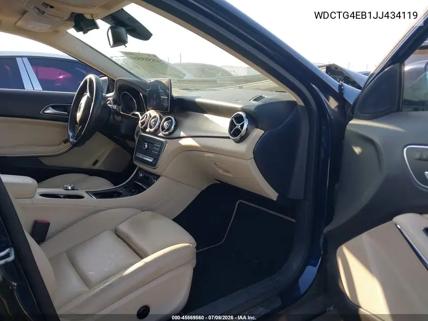 2018 Mercedes-Benz Gla 250 VIN: WDCTG4EB1JJ434119 Lot: 45569560