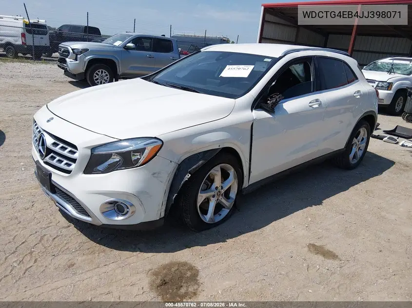 2018 Mercedes-Benz Gla 250 VIN: WDCTG4EB4JJ398071 Lot: 45570762