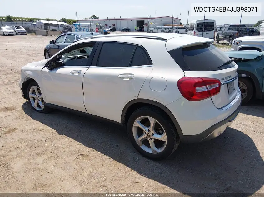 2018 Mercedes-Benz Gla 250 VIN: WDCTG4EB4JJ398071 Lot: 45570762