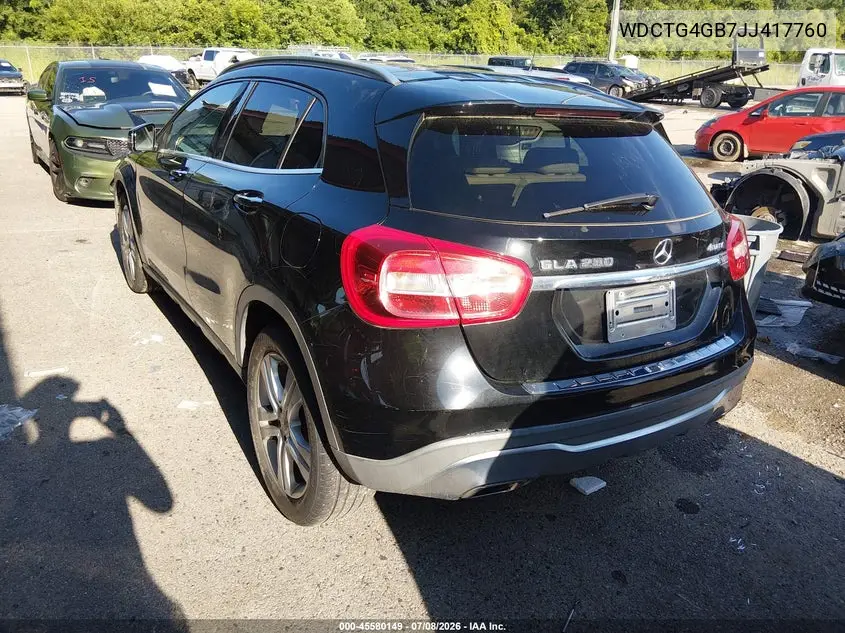 2018 Mercedes-Benz Gla 250 4Matic VIN: WDCTG4GB7JJ417760 Lot: 45580149