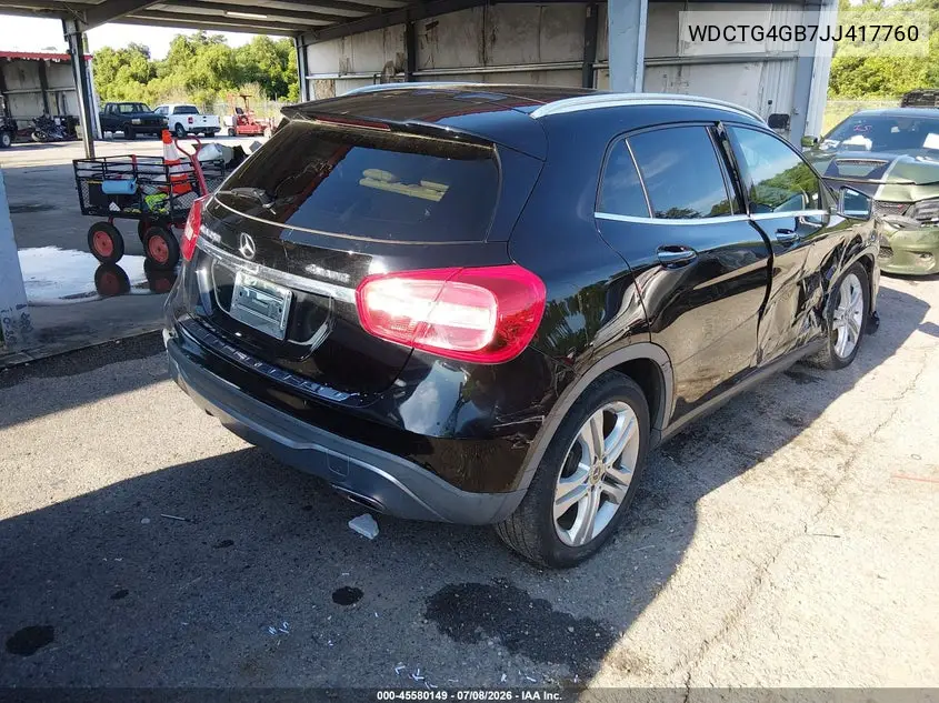 2018 Mercedes-Benz Gla 250 4Matic VIN: WDCTG4GB7JJ417760 Lot: 45580149