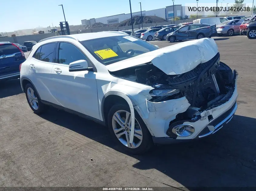 2018 Mercedes-Benz Gla 250 VIN: WDCTG4EB7JJ426638 Lot: 45597102