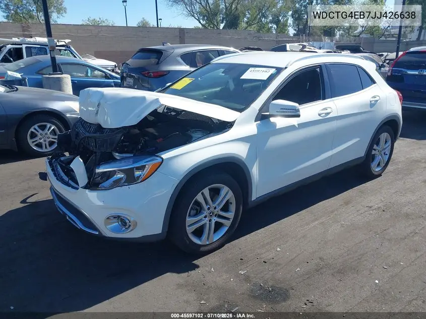 2018 Mercedes-Benz Gla 250 VIN: WDCTG4EB7JJ426638 Lot: 45597102