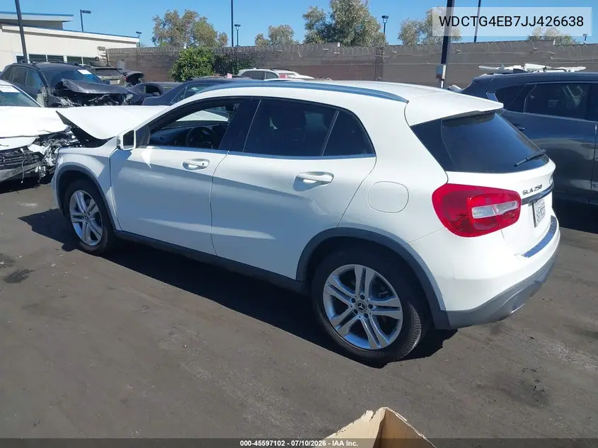 2018 Mercedes-Benz Gla 250 VIN: WDCTG4EB7JJ426638 Lot: 45597102