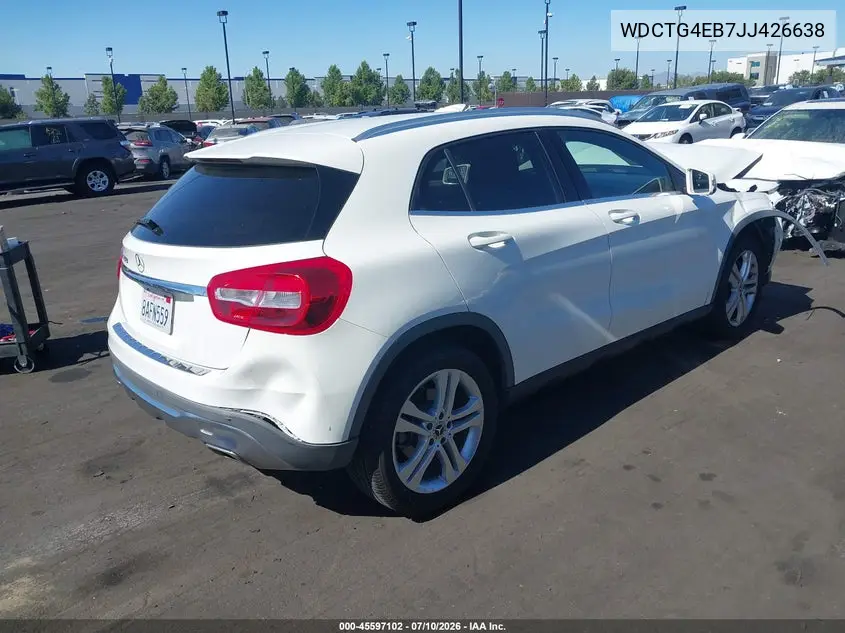 2018 Mercedes-Benz Gla 250 VIN: WDCTG4EB7JJ426638 Lot: 45597102
