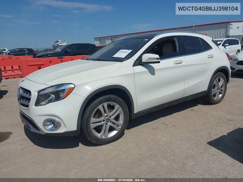 2018 Mercedes-Benz Gla 250 4Matic VIN: WDCTG4GB8JJ398104 Lot: 45598561