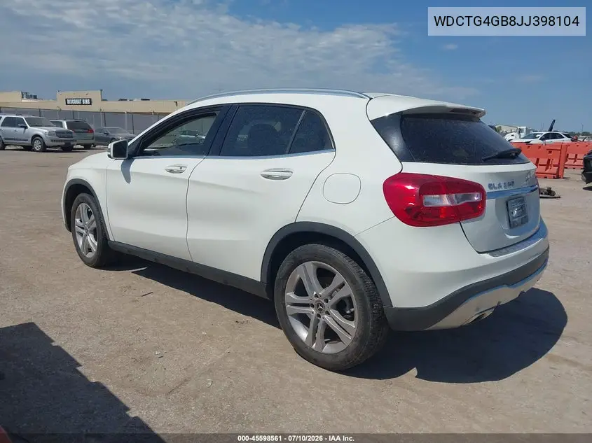 2018 Mercedes-Benz Gla 250 4Matic VIN: WDCTG4GB8JJ398104 Lot: 45598561