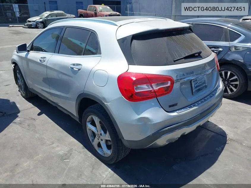 2018 Mercedes-Benz Gla 250 4Matic VIN: WDCTG4GB0JJ427451 Lot: 45644705