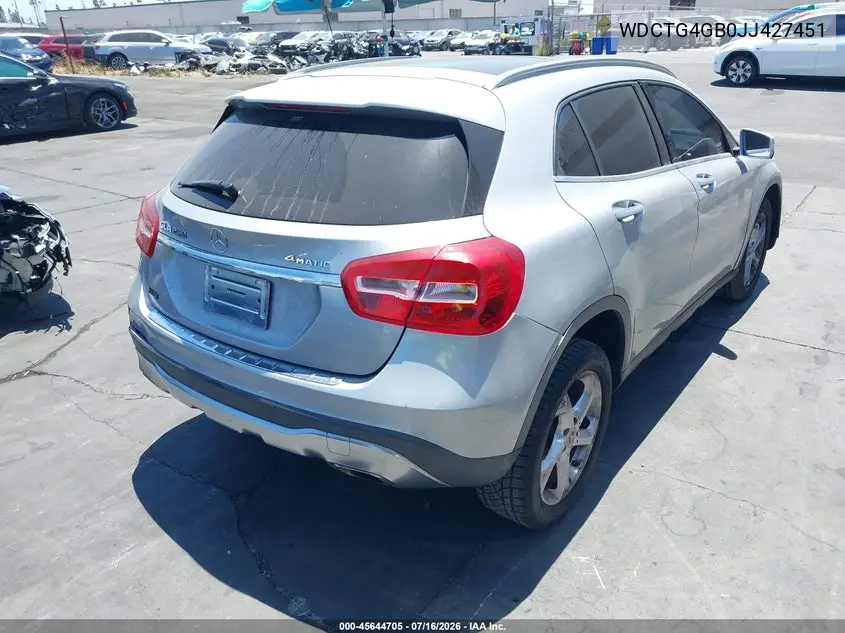 2018 Mercedes-Benz Gla 250 4Matic VIN: WDCTG4GB0JJ427451 Lot: 45644705