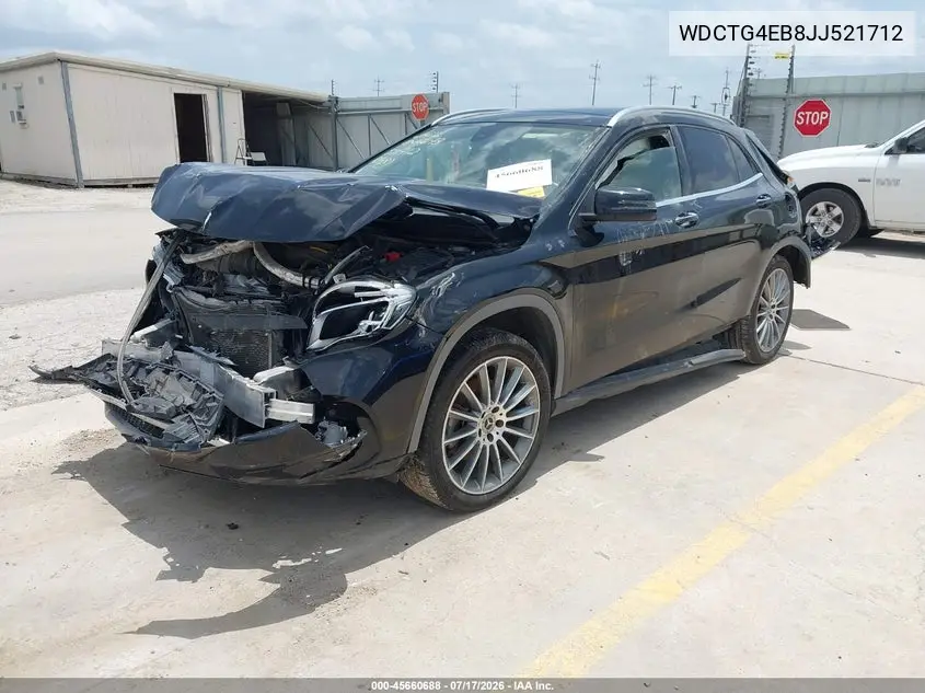 2018 Mercedes-Benz Gla 250 VIN: WDCTG4EB8JJ521712 Lot: 45660688