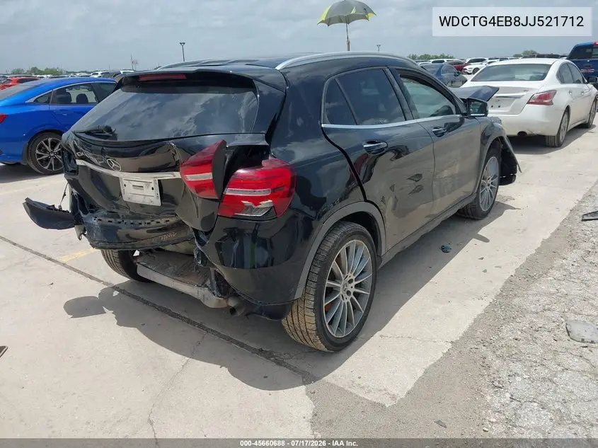 2018 Mercedes-Benz Gla 250 VIN: WDCTG4EB8JJ521712 Lot: 45660688