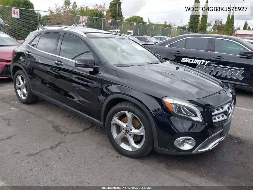 WDCTG4GB8KJ578927 2019 Mercedes-Benz Gla 250 4Matic