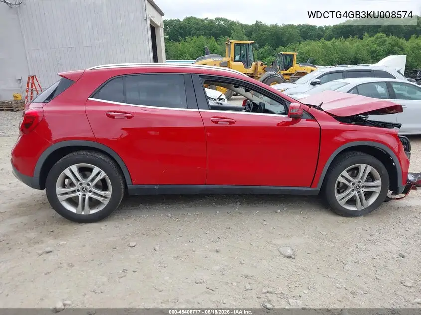 2019 Mercedes-Benz Gla 250 4Matic VIN: WDCTG4GB3KU008574 Lot: 45406777
