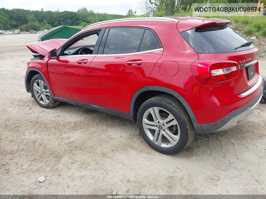 2019 Mercedes-Benz Gla 250 4Matic VIN: WDCTG4GB3KU008574 Lot: 45406777