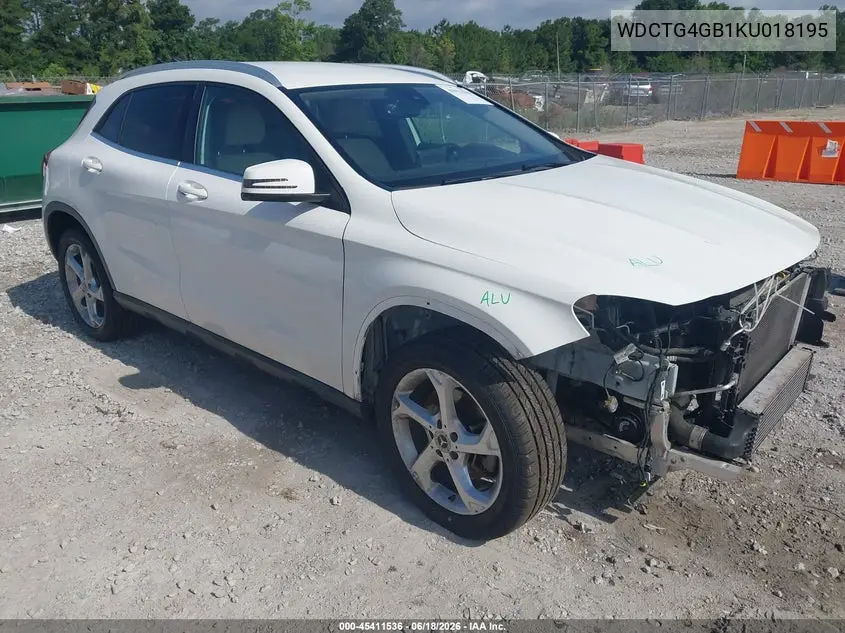 2019 Mercedes-Benz Gla 250 4Matic VIN: WDCTG4GB1KU018195 Lot: 45411536