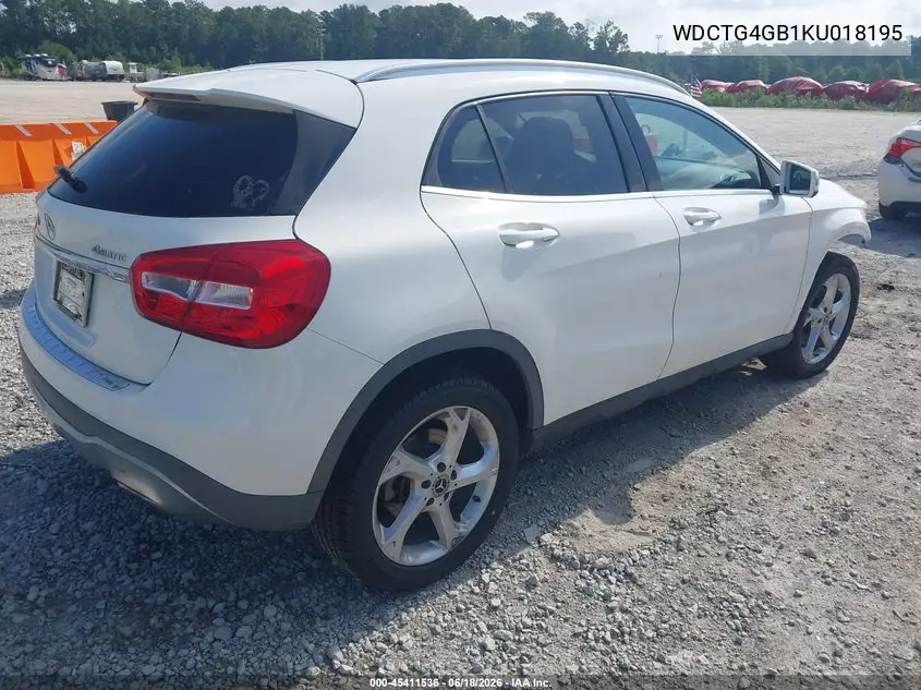 2019 Mercedes-Benz Gla 250 4Matic VIN: WDCTG4GB1KU018195 Lot: 45411536