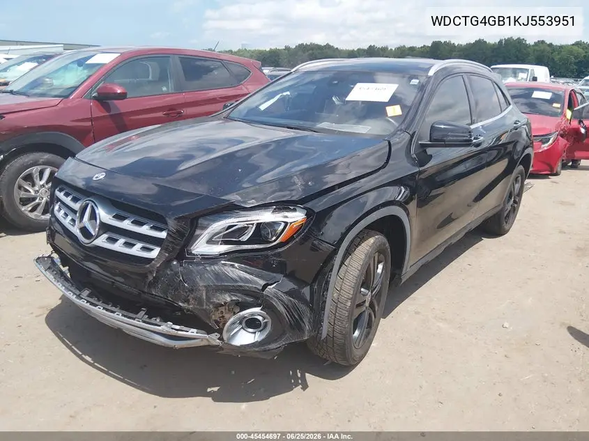 2019 Mercedes-Benz Gla 250 4Matic VIN: WDCTG4GB1KJ553951 Lot: 45454697